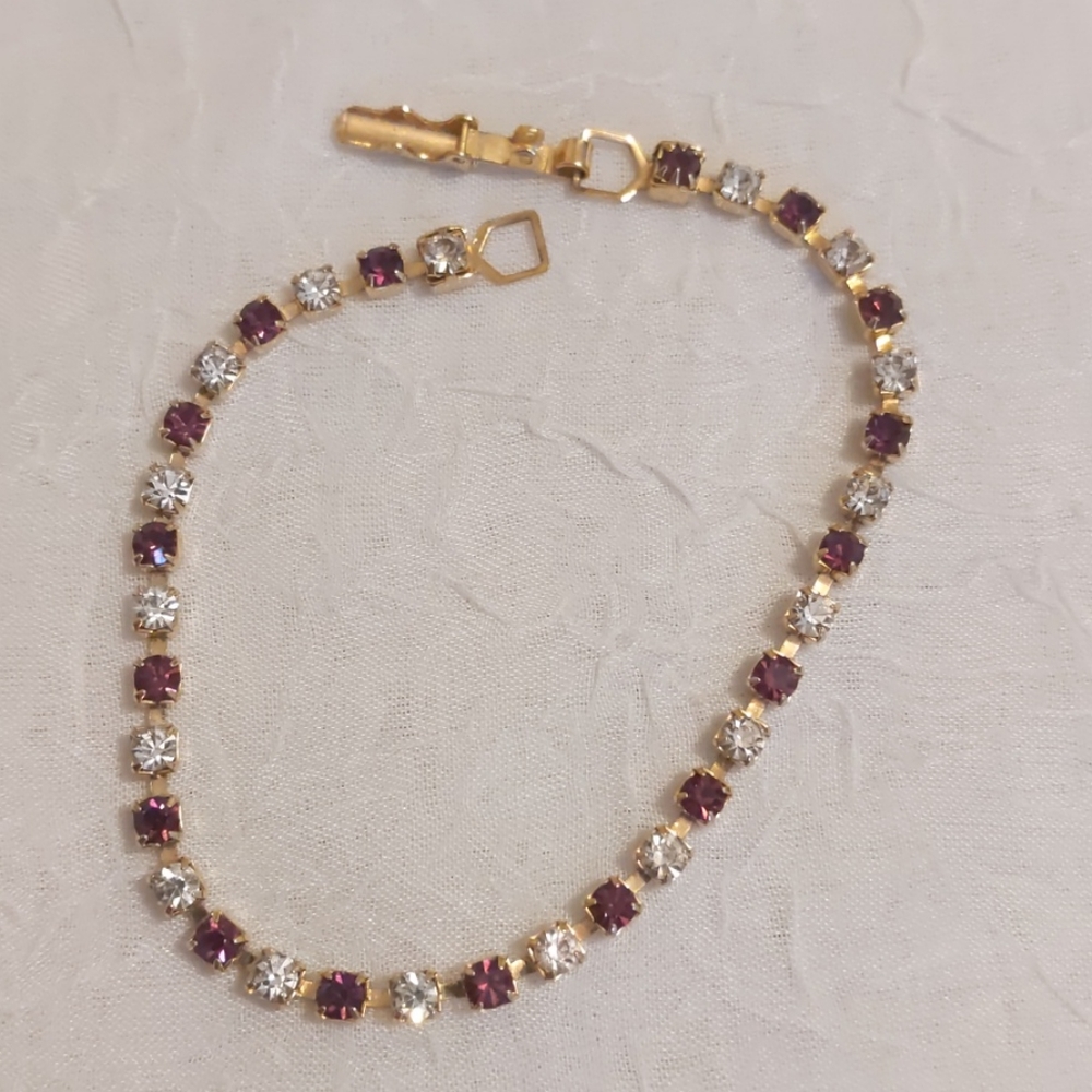 💐 Purple & White Stone Bracelet